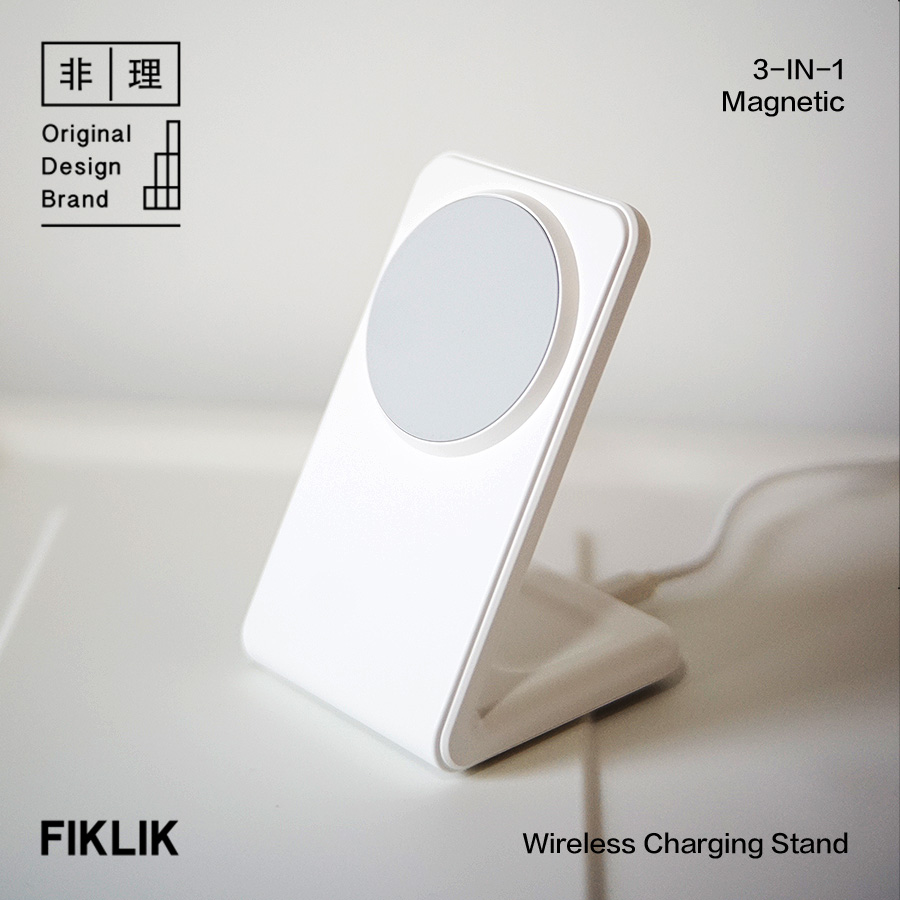 FIKLIK非理MagSafe磁吸二合一苹果iPhone支持Standby耳机手机15W快充支架立式无线充电器桌面专用底座