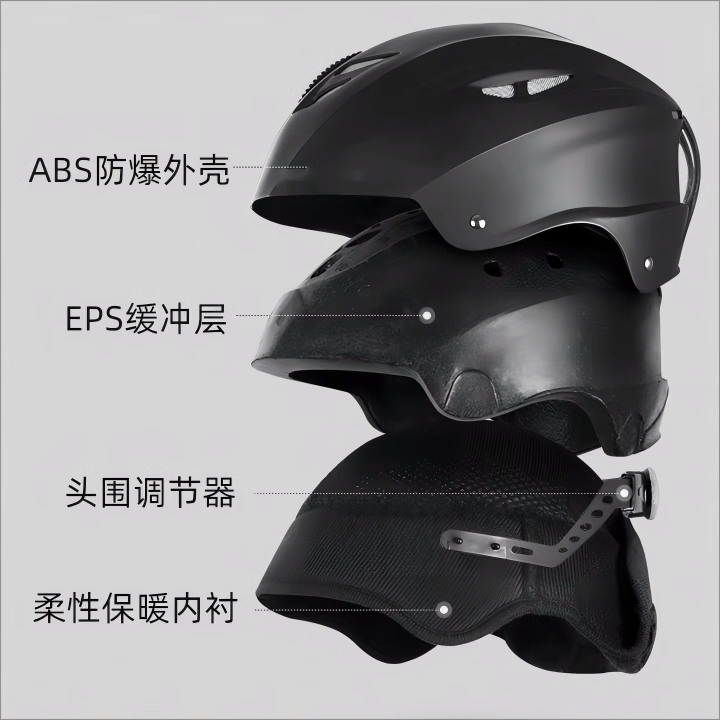 新款户外运动专业滑雪头盔雪镜一体男女雪盔儿童防风防护单双板