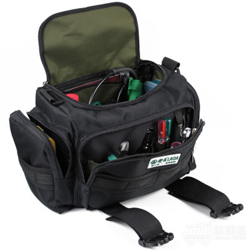老A 工具包 15英寸方形多功能维修五金工具包 双层旅行包 腰包