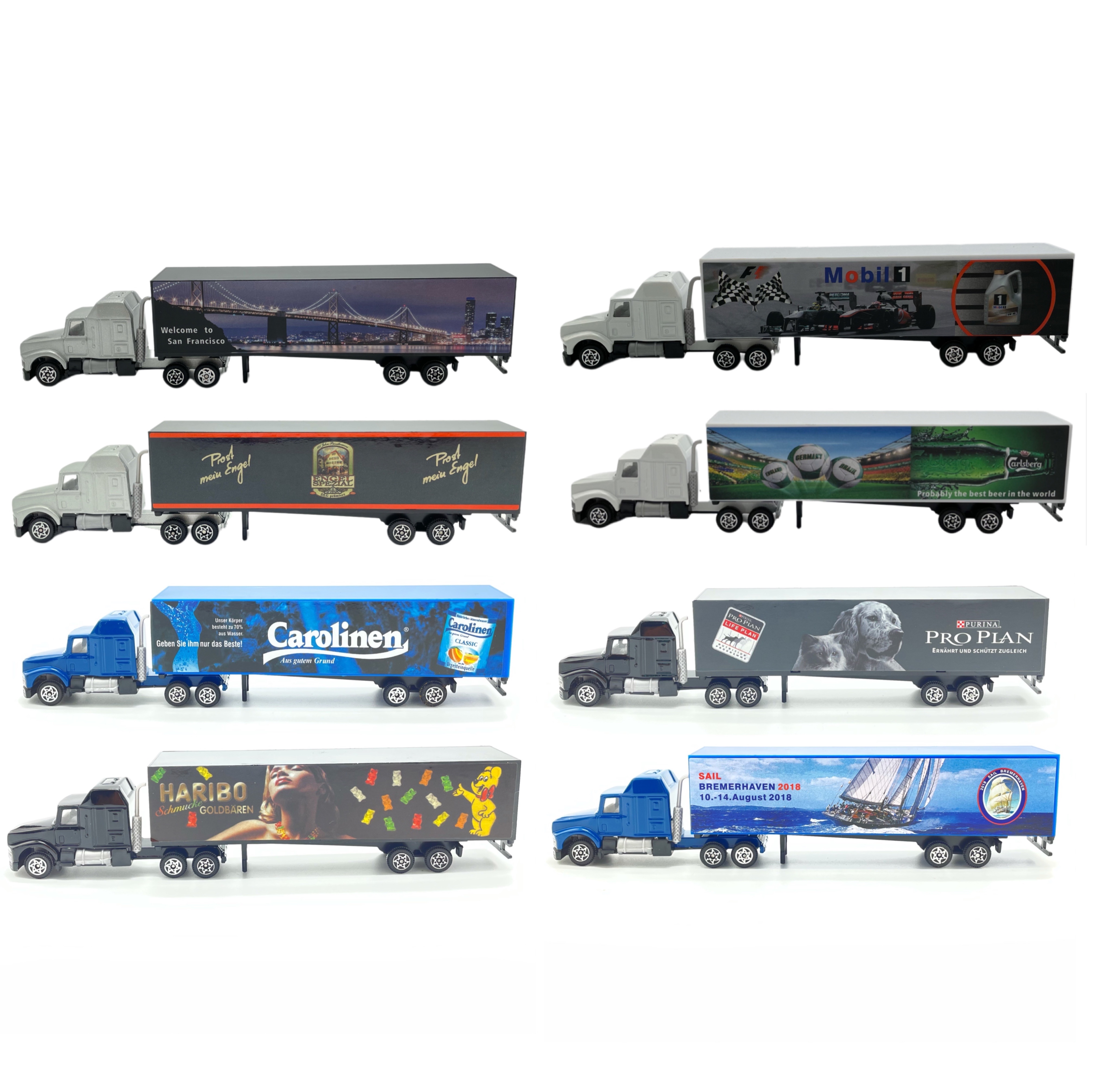 HO 1:87卡车火车模型拖挂货车集装厢模型场景摆件