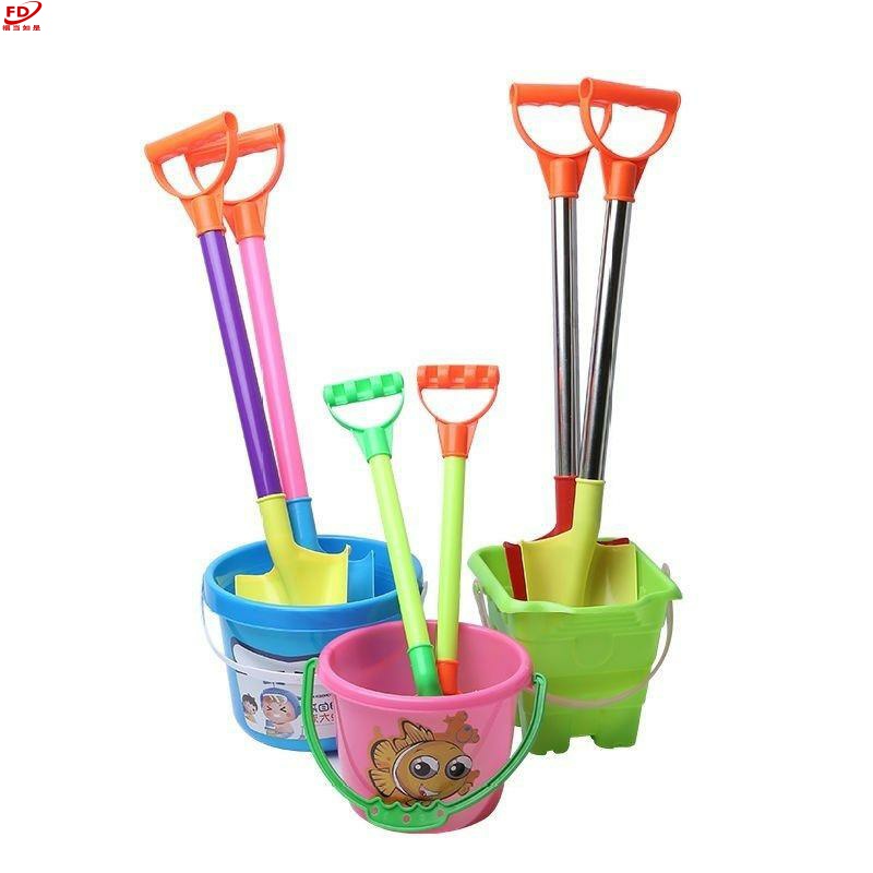 儿童沙滩不锈钢塑料铲子玩具桶大号套装宝宝玩沙挖雪铲土戏水工具