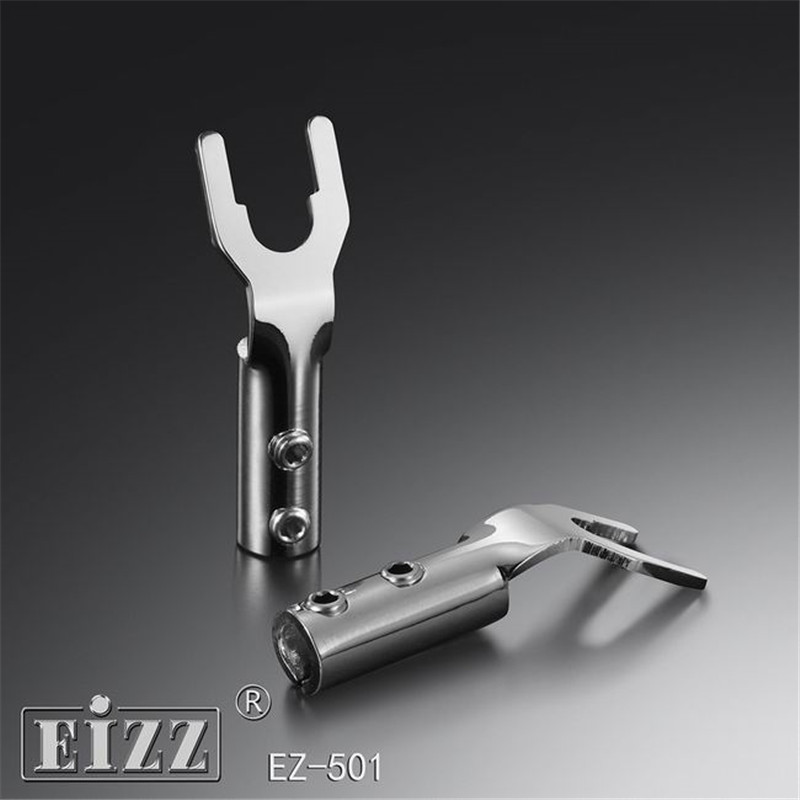 EIZZ喇叭线Y型插头紫铜镀铑无磁发烧胆机音箱线Y插接线柱 EZ-501
