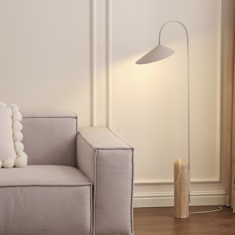 丹麦落地灯美式复古客厅沙发边卧室床头设计师同款黄铜石简约现代