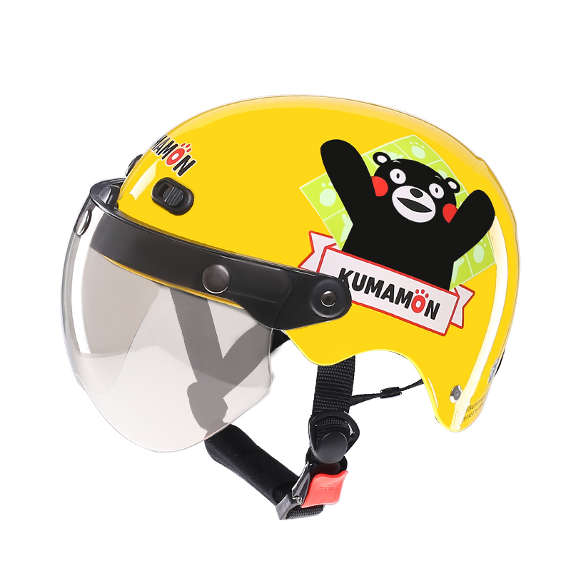 VAR儿童熊本熊电动电瓶车卡通可爱头盔四季通用女小孩夏季安全帽