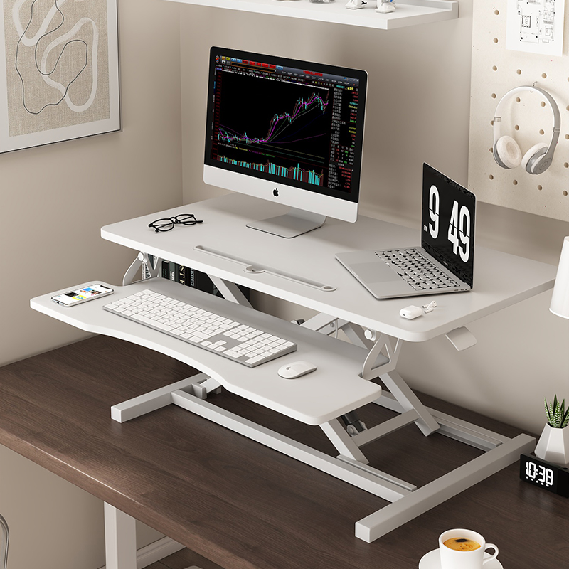站立式办公电脑桌可升降工作台式显示器增高桌面调节升降折叠支架