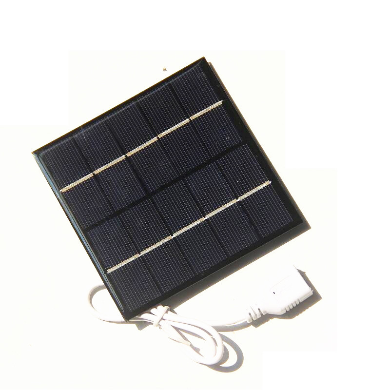 1.2W 5V 便携户外太阳能充电板手机移动电源充电器可充3.7V电池