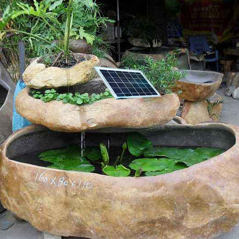 太阳能水泵鱼缸景观间歇水培24小时电池户外流水摆件循环阴天喷泉