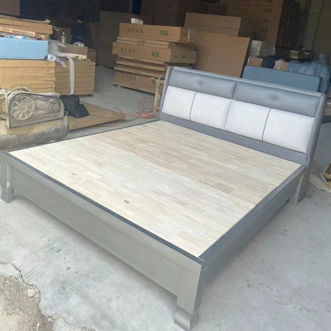 实木床1.5储物箱体床科技布架子床板加厚皮床架床板双人板式1.8米