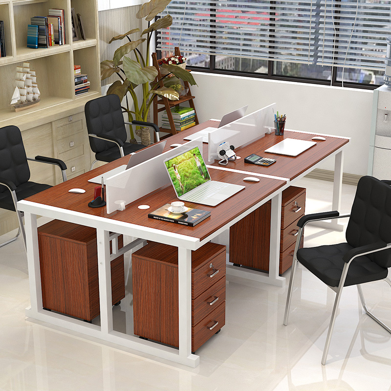 公司职员办公桌4人6人工作位多人组合电脑台屏风隔断单人桌椅组合