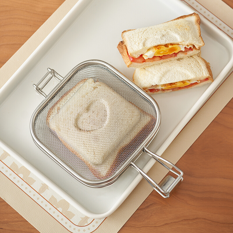 肆月心形三明治烤夹不锈钢吐司烤箱热狗面包模具家用烘焙工具*