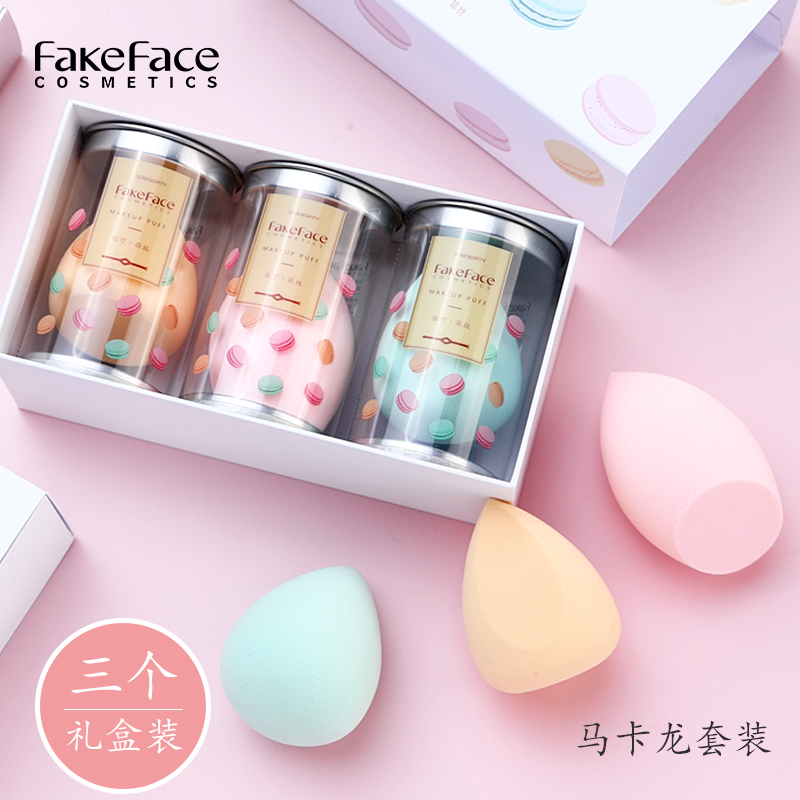 FakeFace美妆蛋3个套装超软水滴斜切化妆蛋干湿两用海绵粉扑