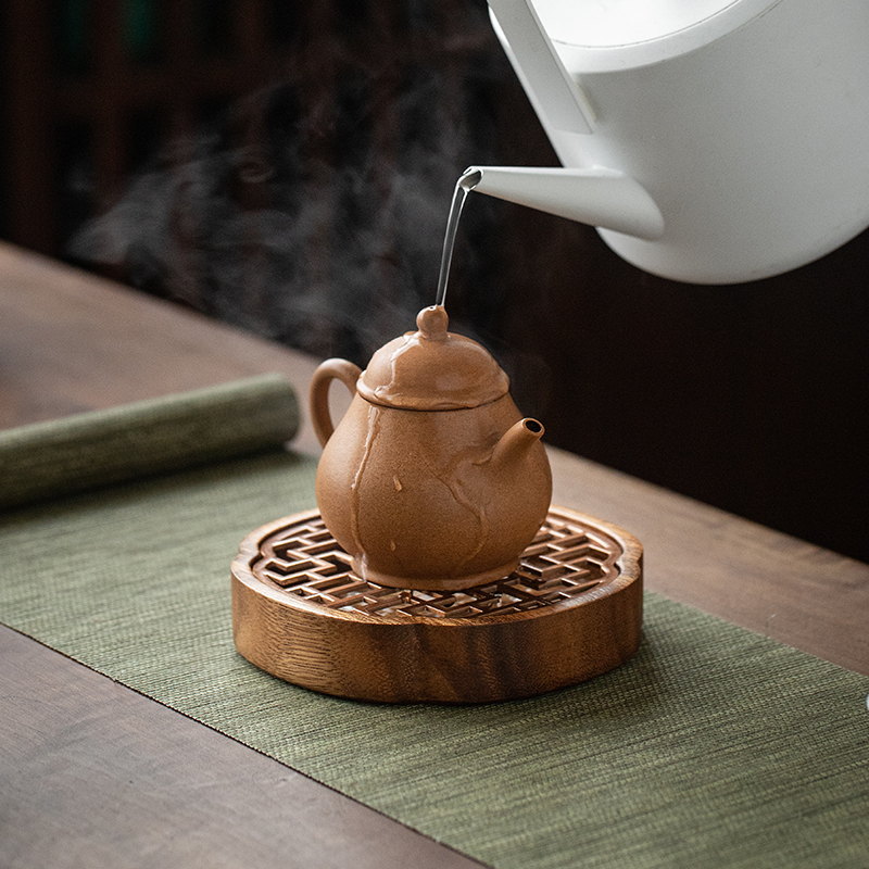 胡桃木家用储水式壶承新中式小型茶盘干泡台实木干泡盘木质茶托盘