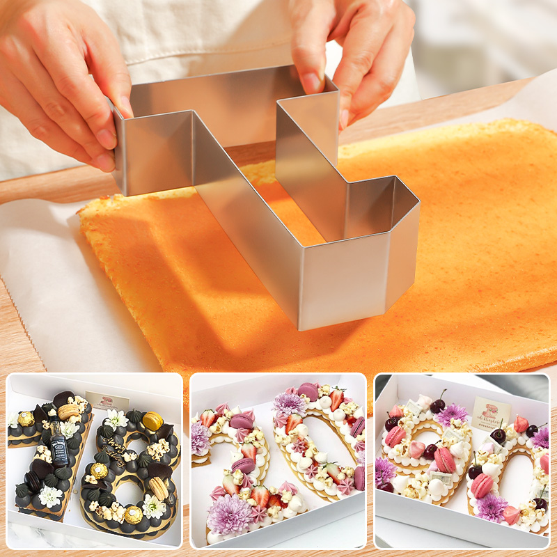 生日数字蛋糕模具家用商用英文字母不锈钢6寸8寸10寸数字烘焙磨具