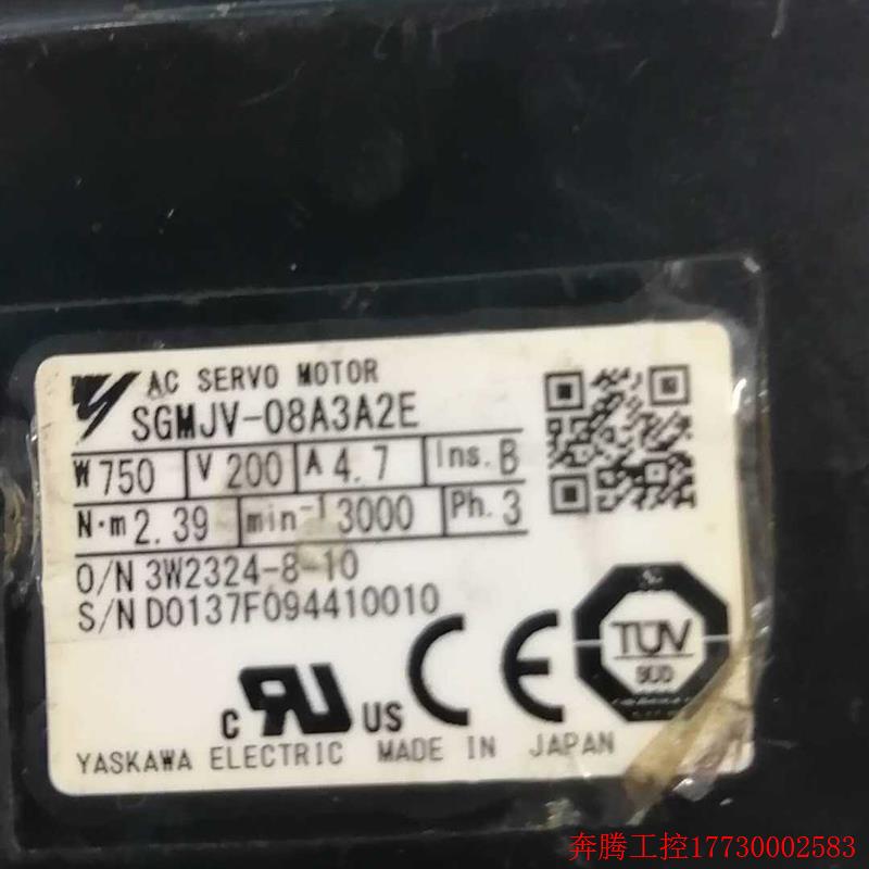 拍前询价:SGMJV-08A3A2E安川伺服电机成色漂亮议价