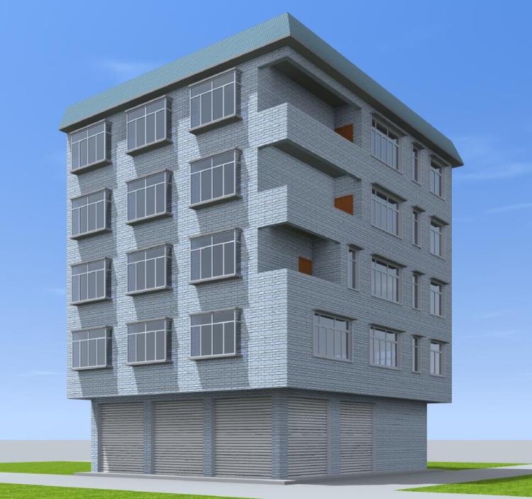 12x14 五层街边联排楼房全套施工图四间房屋设计图建筑结构水电图