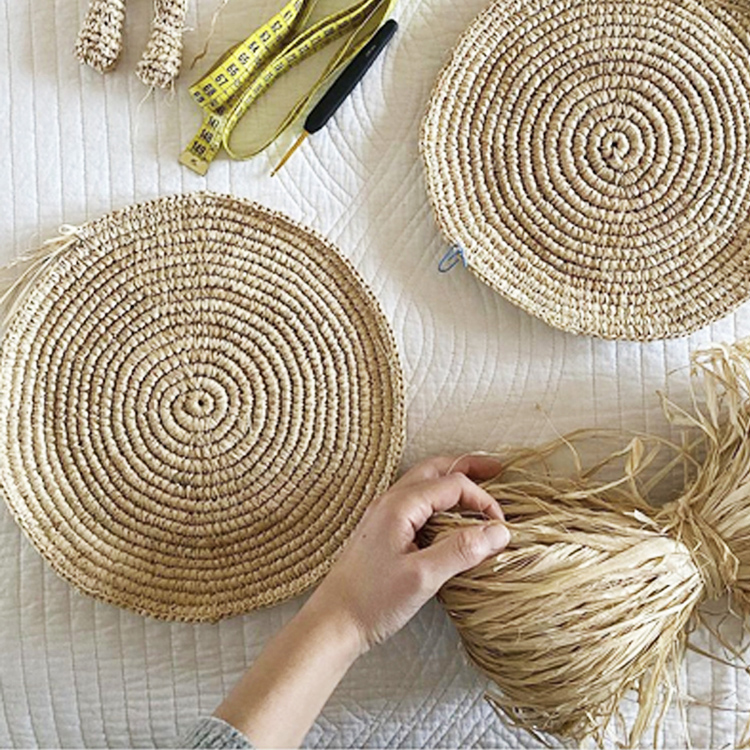 可水洗马达加斯加进口拉菲棉草 夏季钩帽线编织帽子钩包包材料包
