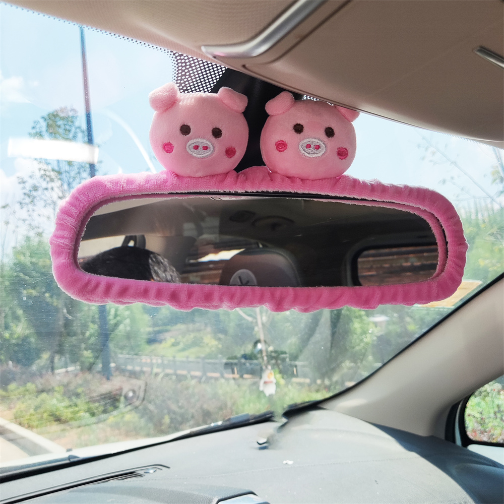 创意卡通汽车后视镜套可爱韩国车内倒车镜套女士车用品内饰品通用