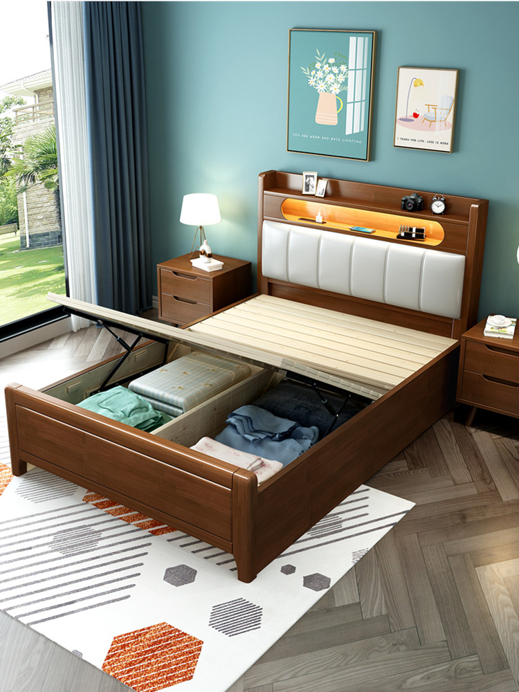 单人床1米小户型1.2米儿童房1.35米一米二宽带抽屉箱体1米5实木床