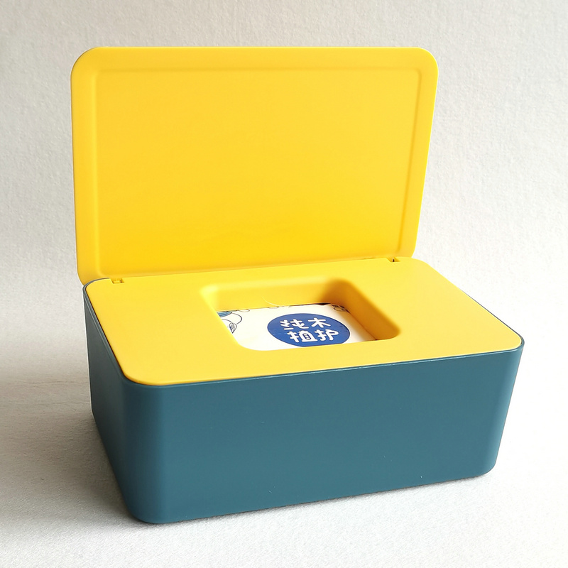 日本多功能防尘翻盖式口罩收纳盒家用湿巾盒密封抽取式纸巾盒