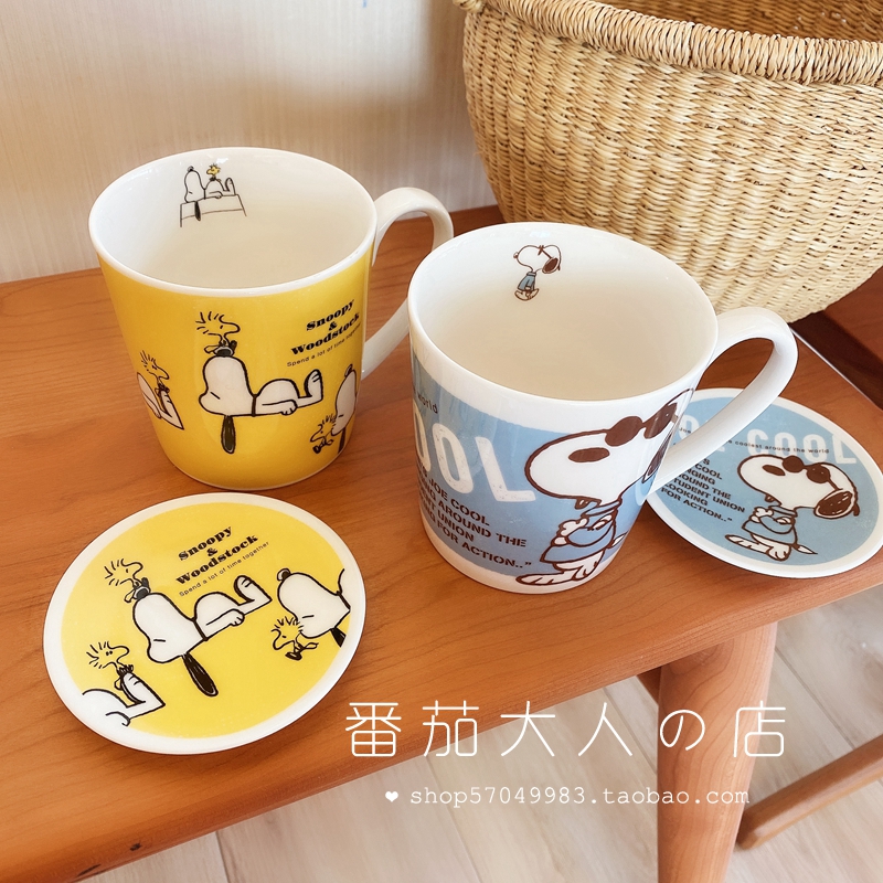 日本带回史努比限定卡通陶瓷马克杯 水杯 碟子or杯盖杯垫
