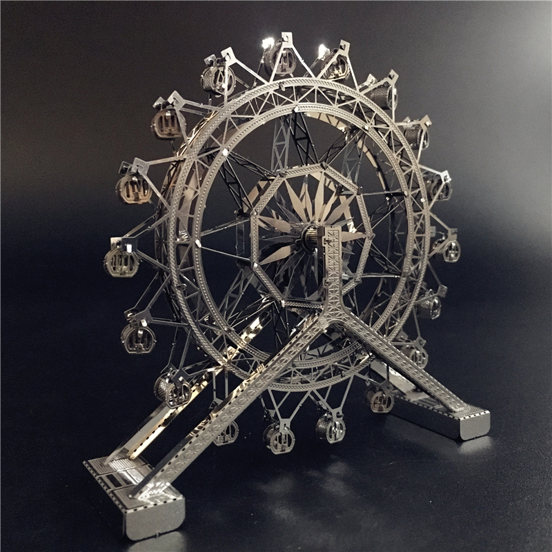 钢达3D立体金属拼图摩天轮模型成人DIY手工拼装模型益智玩具摆件