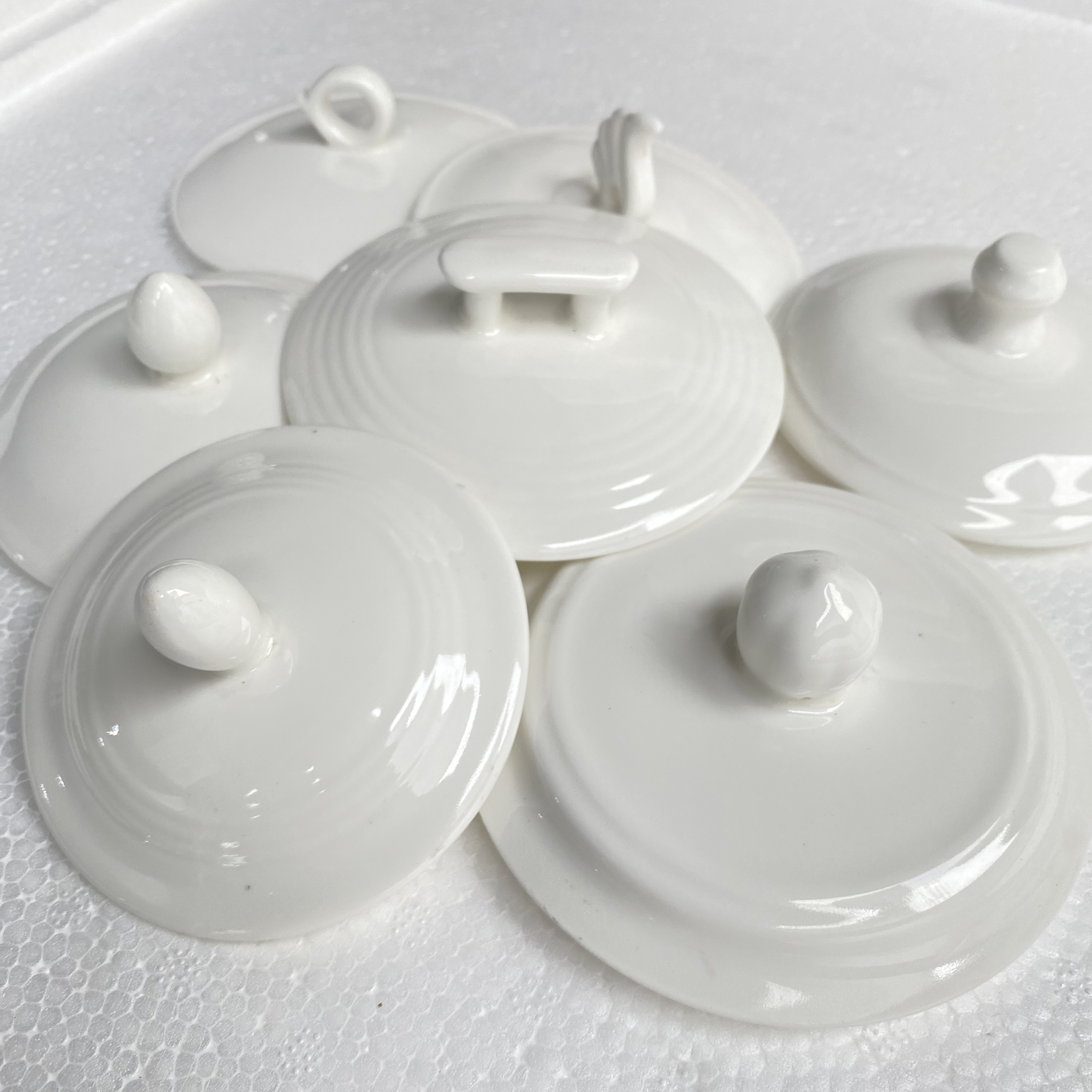 白色杯盖陶瓷杯盖配件圆形通用杯盖子办公会议室热水杯茶杯马克盖