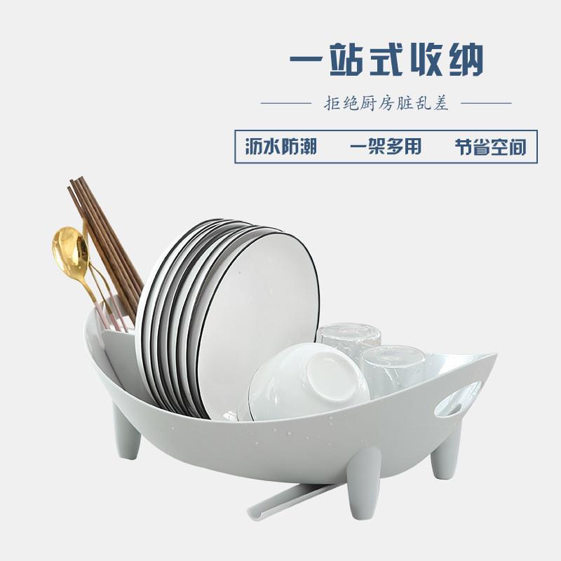 2024新款创意多功能沥水碗架厨房置物架餐具洗放盘子置放碗碟收纳