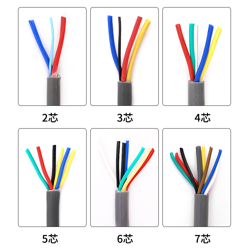 TRVV柔性拖链电缆2 3 4 5芯0.3 0.5 0.75 1平方铜芯控制信号电线