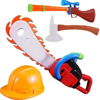 儿童电锯玩具砍树工具锯子伐木装备电动声光枪套装3岁玩具 男孩枪
