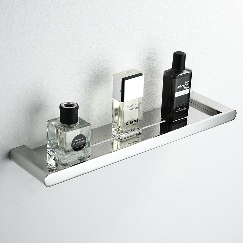 极简北欧304不锈钢卫生间单层置物架化妆品挂架浴室五金挂件