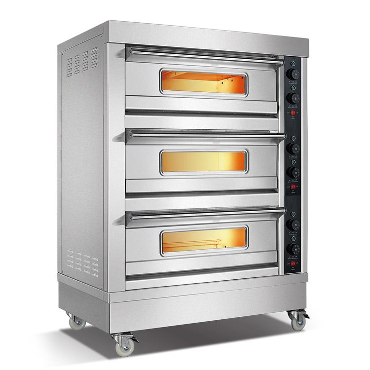 定制新品商用三层六盘电烤箱 电脑面板层炉面包房燃气烤炉 多层披