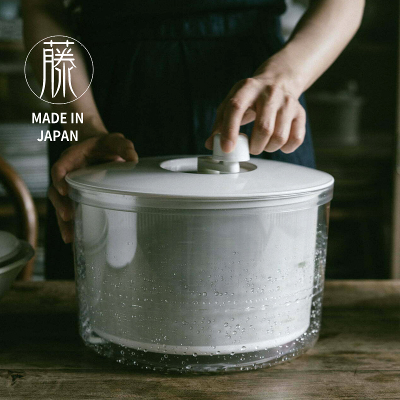 日本制进口蔬菜脱水甩菜神器沙拉甩干厨房洗菜沥水篮手摇洗菜盆