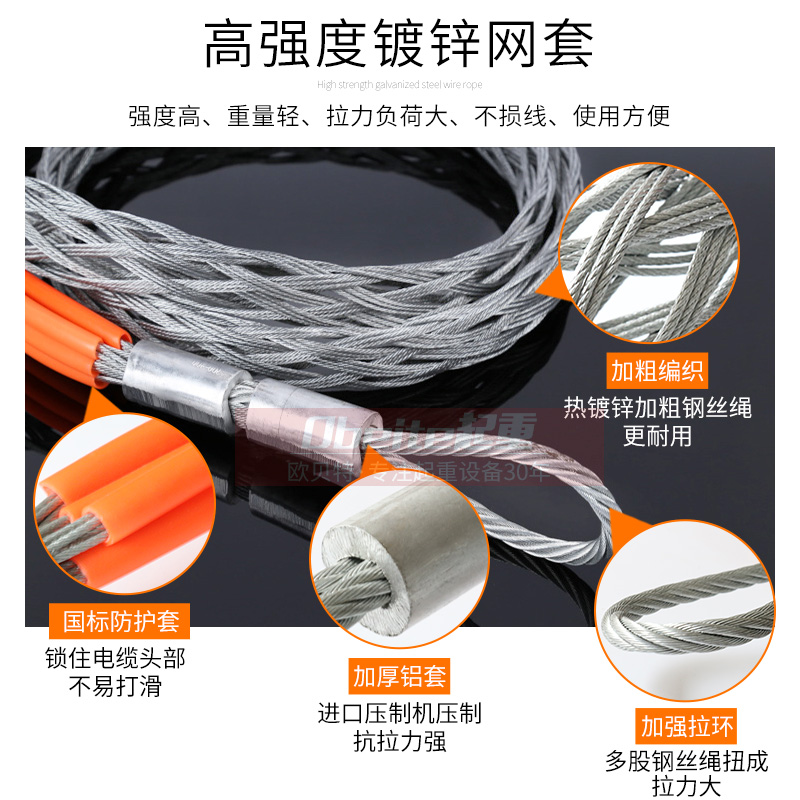 包邮电缆牵引拉线网套电线导线网套抗弯万向旋转环连接器电力器材