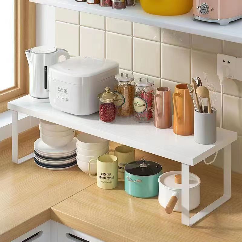 厨房置物架台面橱柜隔板分层架柜内调料收纳神器锅碗架桌面架子