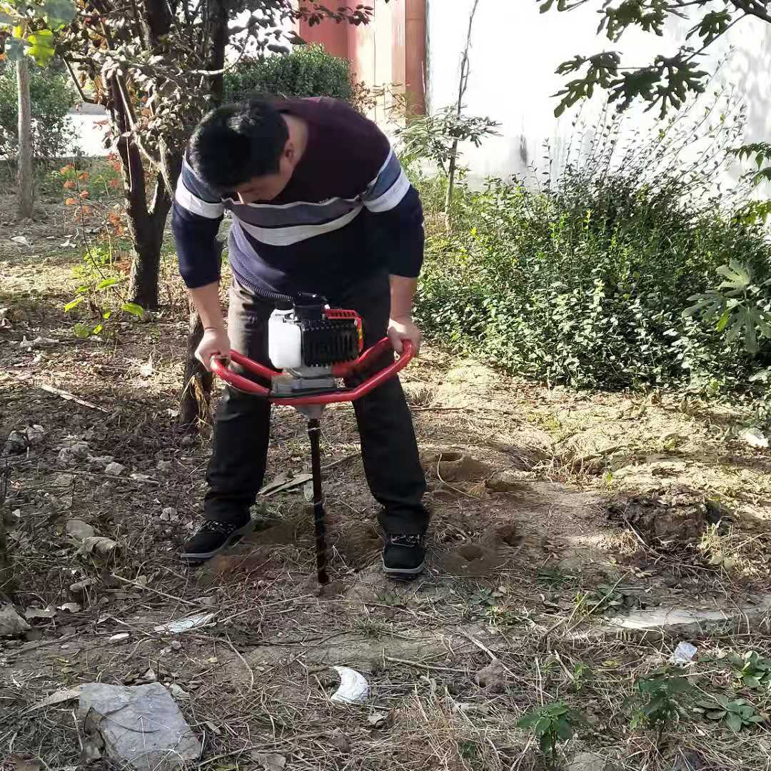 单人栽树挖坑机 手推式苗木种植钻孔机 葡萄园用打桩刨坑机视频