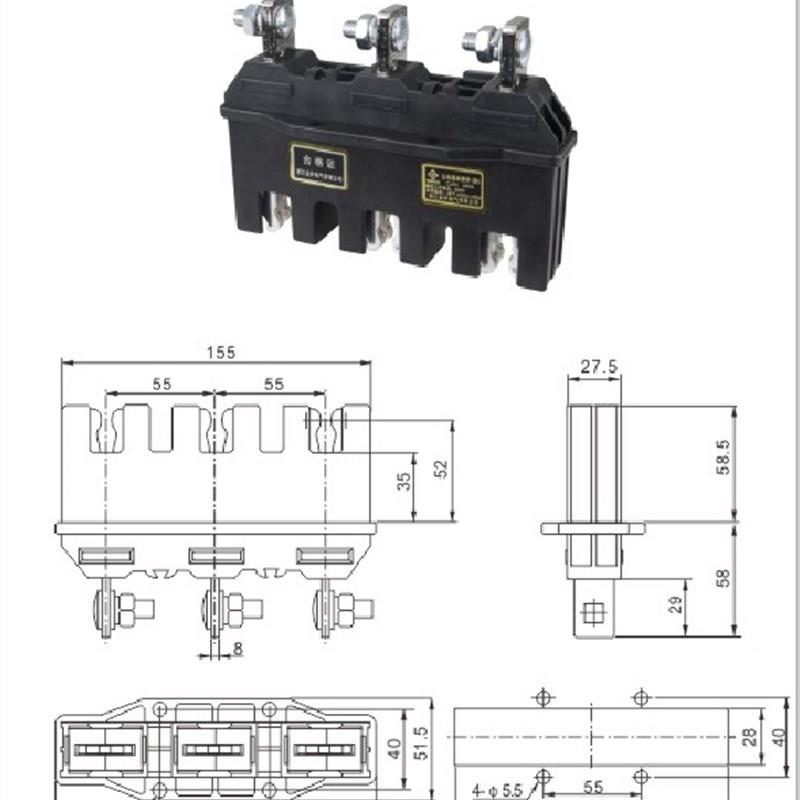 金炉CJZ6-250A/3经济型主电路一次动接插件.触头 抽屉柜 低压成套