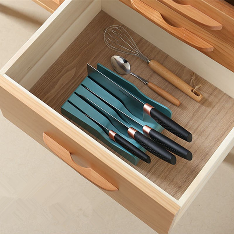 厨房刀座刀具收纳盒 刀具分隔整理架 刀架餐具抽屉收纳盒厂家