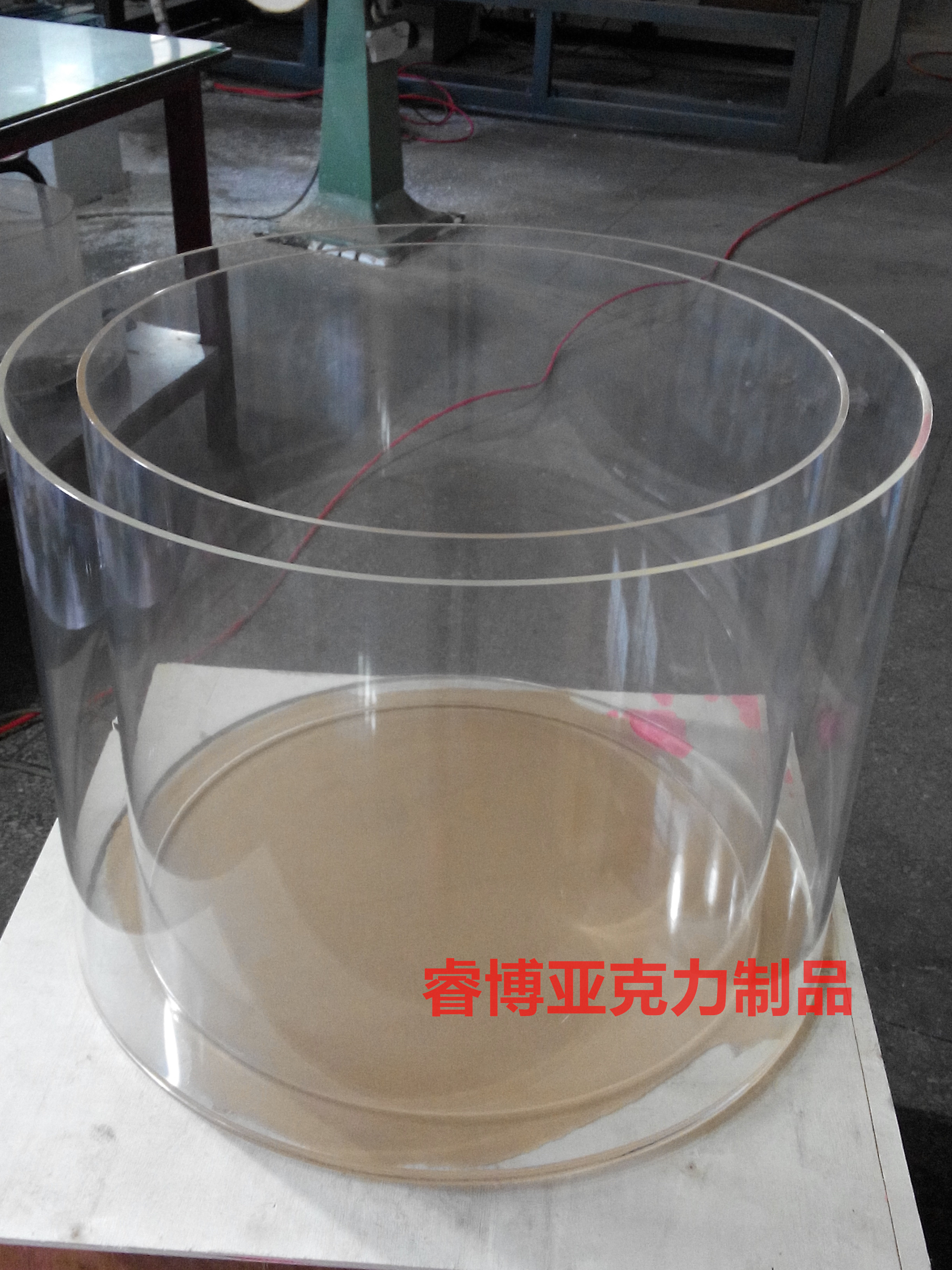 定制亚克力板圆形水箱圆管圆筒透明容器定做有机玻璃实验圆柱水槽