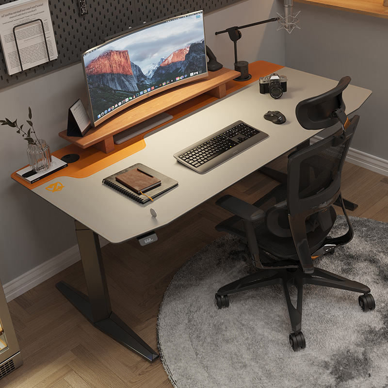 智芯仕橙轻奢电脑桌电动升降桌工作台设计师家用书桌站立式工作台