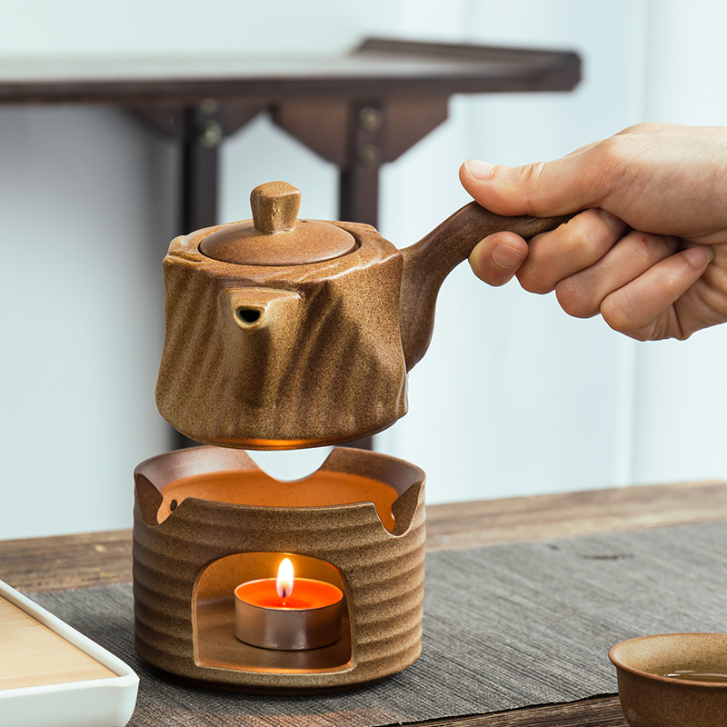 茶壶小火温茶炉蜡烛柴烧陶瓷家用加热温酒功夫禅意茶具粗陶煮茶器