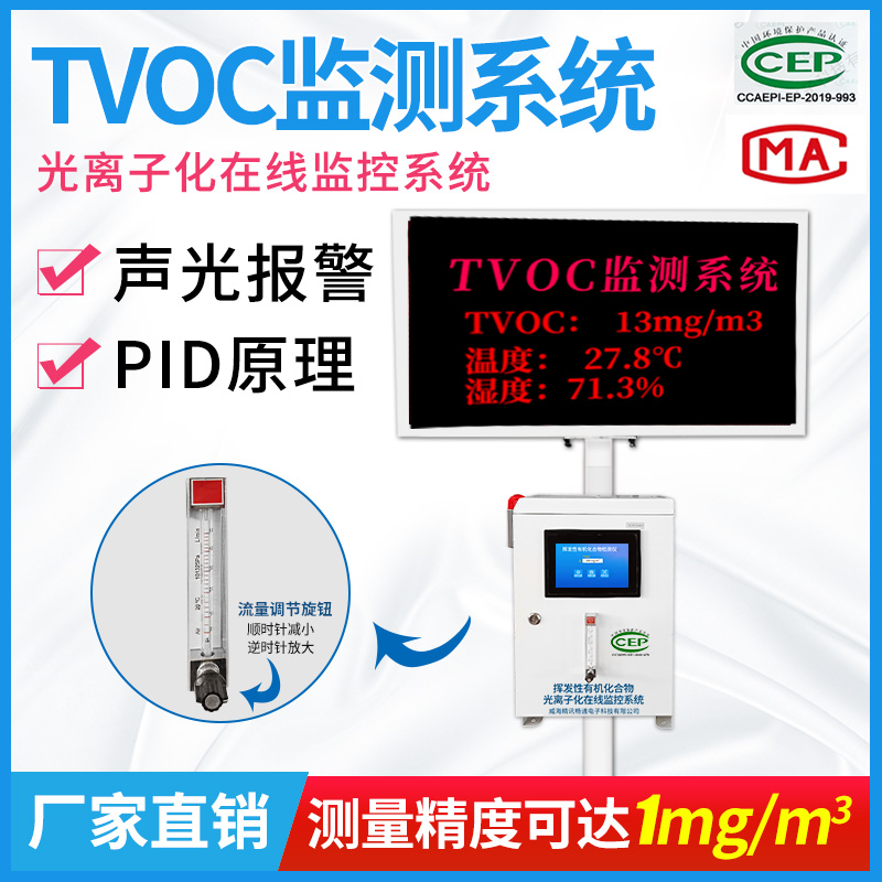 VOCS气体检测仪厂界挥发性有机物废气pm2.5报警TVOC在线监测系统