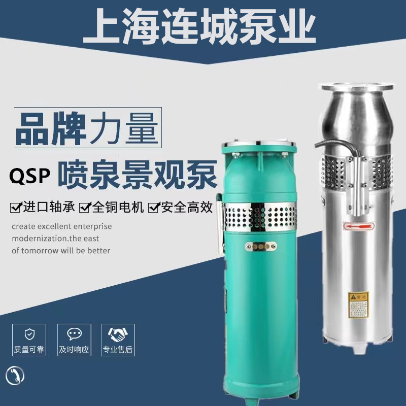 上海连城不锈钢喷泉泵潜水泵QS/QSP小型井用泵花园景观喷泉泵
