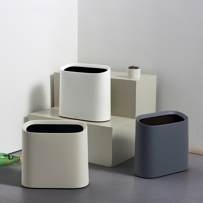 北欧窄缝垃圾桶家用创意客厅现代简约卫生间厕所厨房无盖夹缝纸篓
