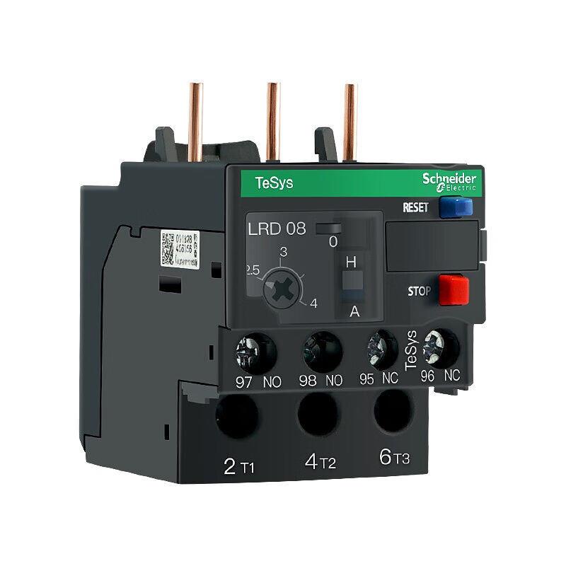 施耐德电气LRD系列热过载继电器LRD08C整定电流2.5A~4A适配LC1D接