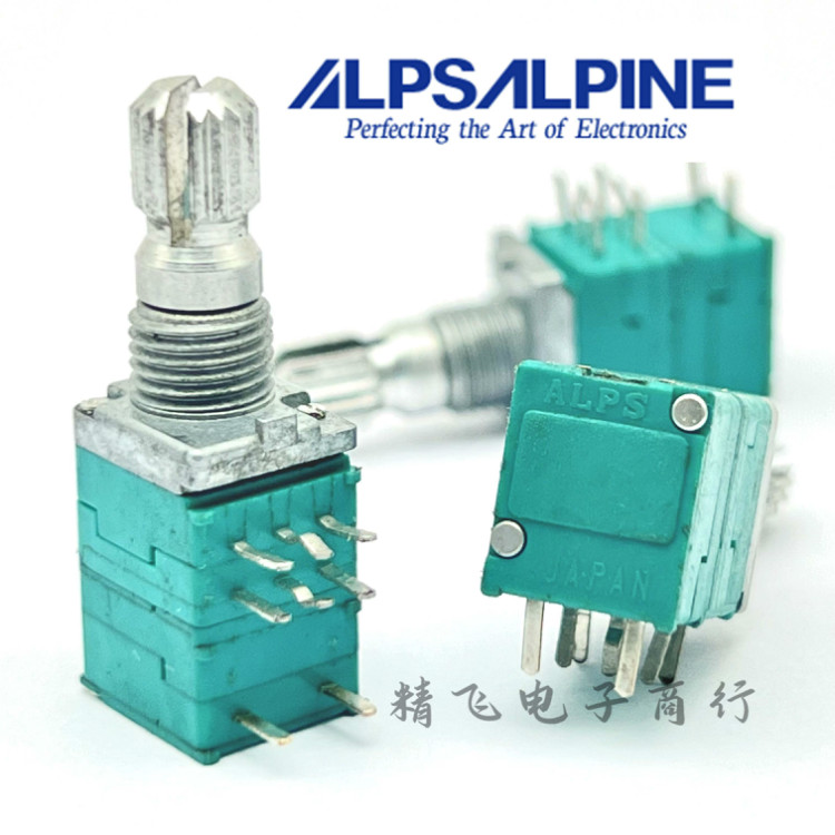 ALPS阿尔卑斯RK09双联精密电位器A20K带开关雅马哈功放轴长15mm