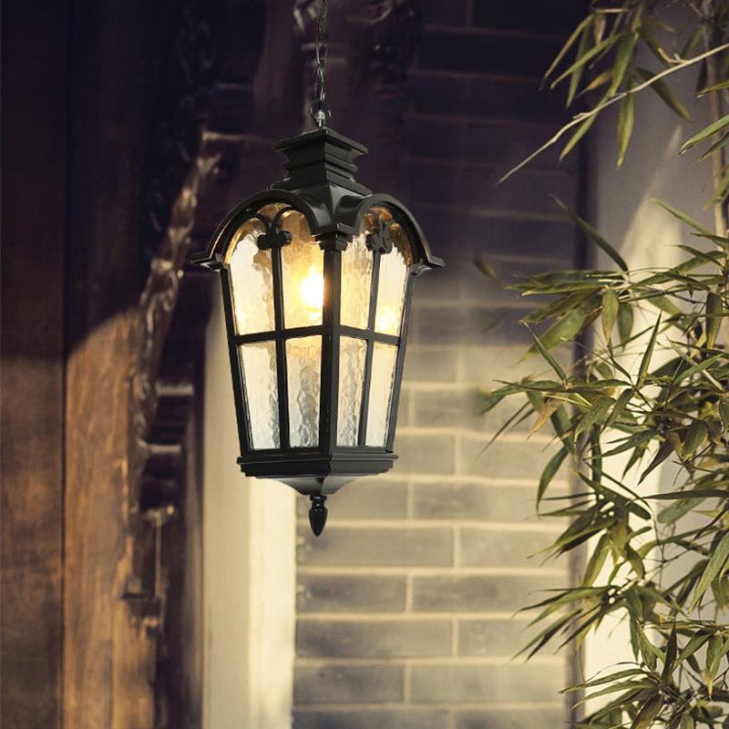 美式户外防水LED吊灯 室外欧式复古走廊过道阳台花园创意庭院吊灯