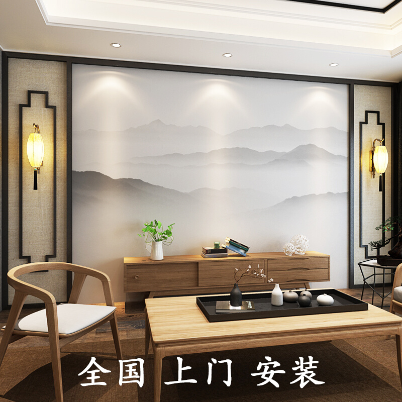 新中式电视背景墙线条实木吊顶装饰花格客厅边框平板线定制石膏线
